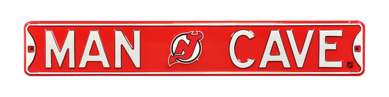 New Jersey Devils Steel Street Sign with Logo-MAN CAVE