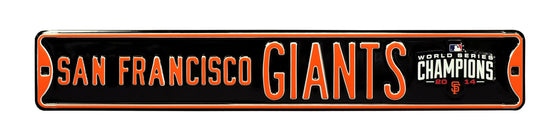 San Francisco Giants Steel Street Sign with Logo-WS 2014 Champions