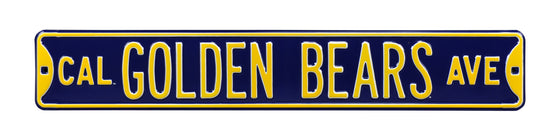 Cal Bears Steel Street Sign-CAL GOLDEN BEARS AVE  on Navy