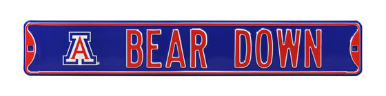 Arizona Wildcats Steel Street Sign with Logo-BEAR DOWN