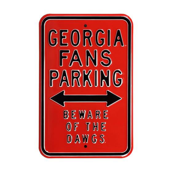 Georgia Bulldogs Steel Parking Sign-Beware of the Dawgs