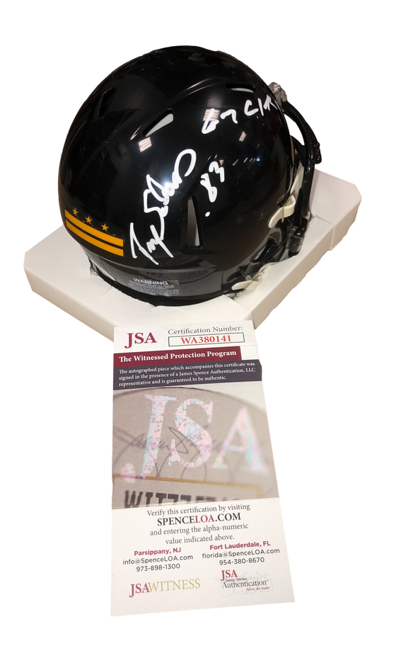 Washington Commanders Ricky Sanders Gary Clark Signed Auto Alternate Mini Helmet - JSA W COA - 757 Sports Collectibles