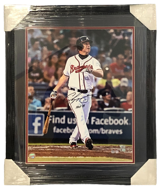 Atlanta Braves Chipper Jones Signed  Auto Framed 16x20 Photo - MLB Authentication - 757 Sports Collectibles