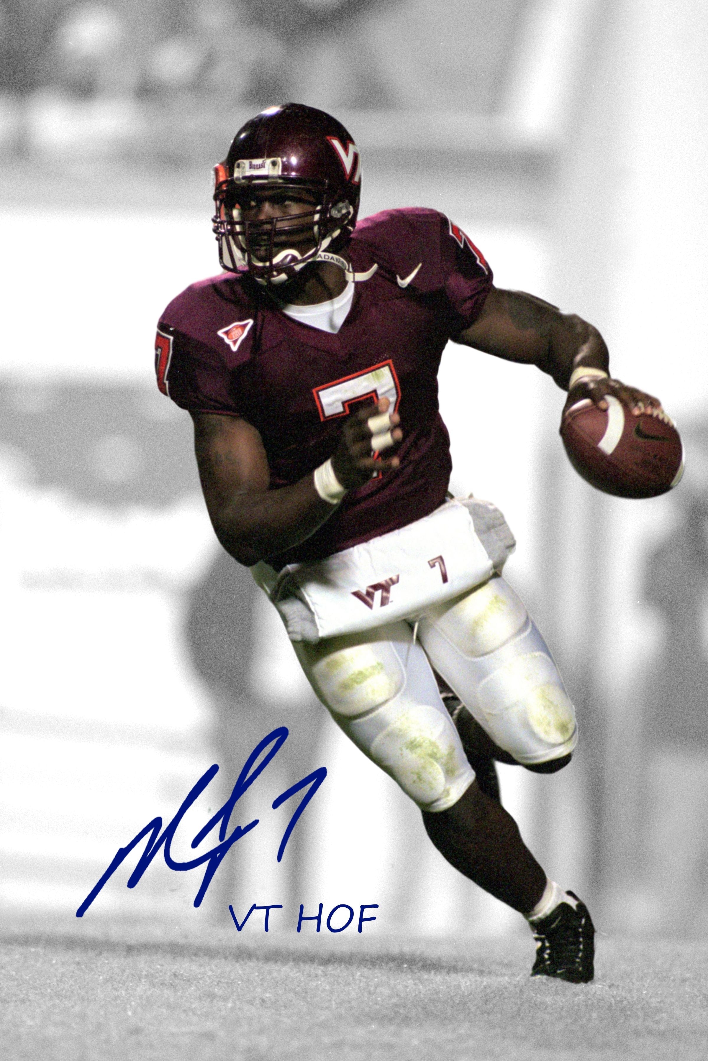 Michael Vick 2001 Pros & Prospects Jersey Swatch 0759/1000 #135 Virginia  Tech Hokies