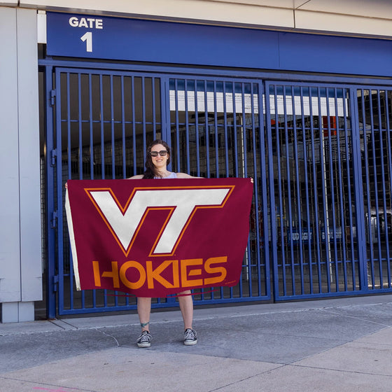 Rico Industries NCAA 3-Foot by 5-Foot Single Sided Banner Flag with Grommets Virginia Tech Hokies Team Color 3' x 5' - 757 Sports Collectibles