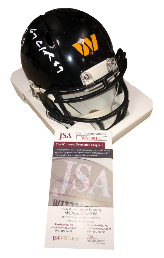 Washington Commanders Ricky Sanders Gary Clark Signed Auto Alternate Mini Helmet - JSA W COA - 757 Sports Collectibles