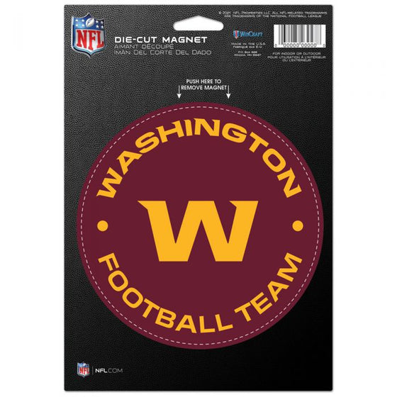 WASHINGTON Football Team DIE CUT LOGO MAGNET 6.25" X 9"