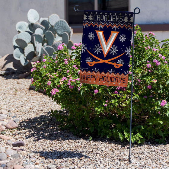 Rico Industries NCAA Virginia Cavaliers Winter/Snowflake 13" x 18" Double Sided Garden Flag - 757 Sports Collectibles