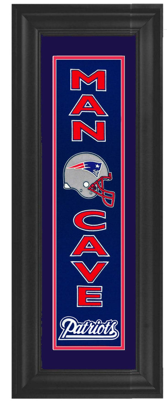 New England Patriots Framed Man Cave Heritage Banner 12x34 - 757 Sports Collectibles