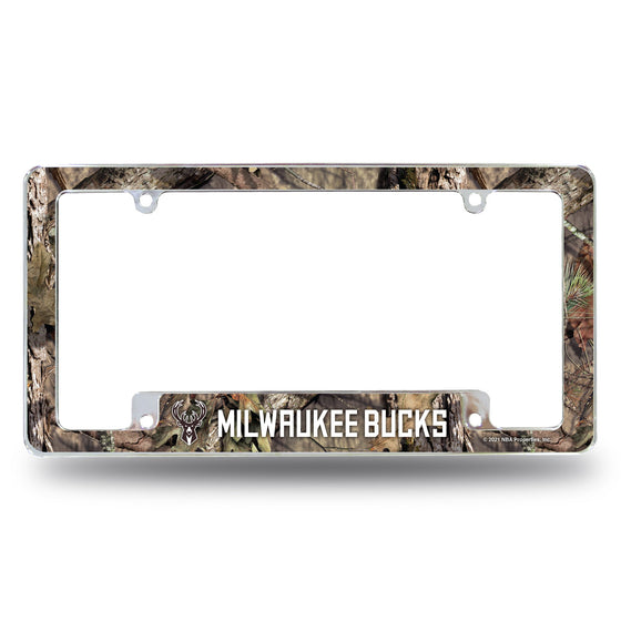 Milwaukee Bucks Mossy Oak Camo Break-Up Country All Over Chrome Frame (Bottom Oriented)