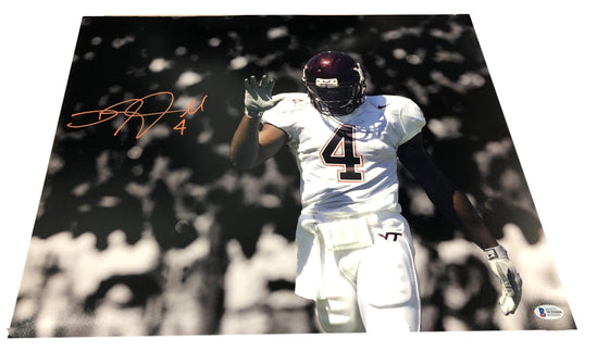 Virginia Tech Hokies Deangelo Hall Signed Auto 16x20 Photo - BAS W COA