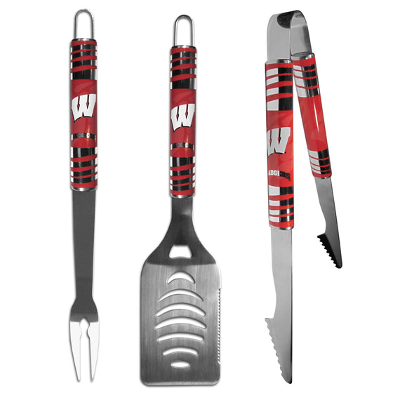 Wisconsin Badgers 3 pc Tailgater BBQ Set (SSKG) - 757 Sports Collectibles