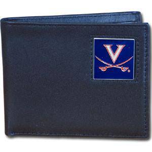 Virginia Cavaliers Leather Bi-fold Wallet Packaged in Gift Box (SSKG) - 757 Sports Collectibles