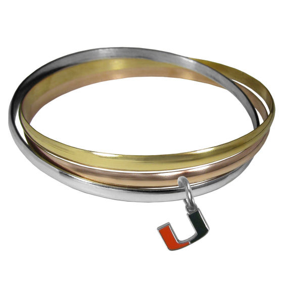 Miami Hurricanes Tri-color Bangle Bracelet