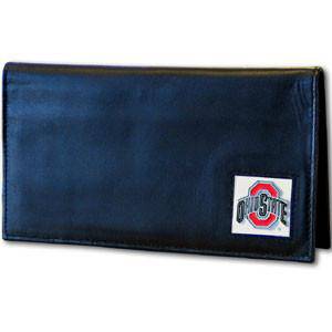 Ohio St. Buckeyes Deluxe Leather Checkbook Cover (SSKG) - 757 Sports Collectibles