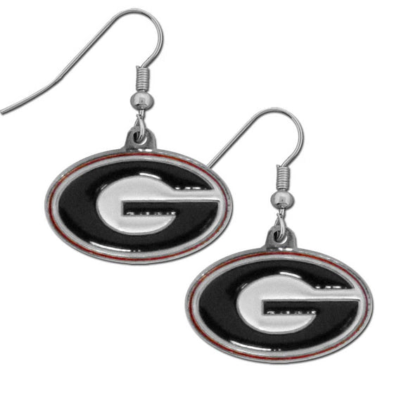 Georgia Bulldogs Chrome Dangle Earrings (SSKG) - 757 Sports Collectibles