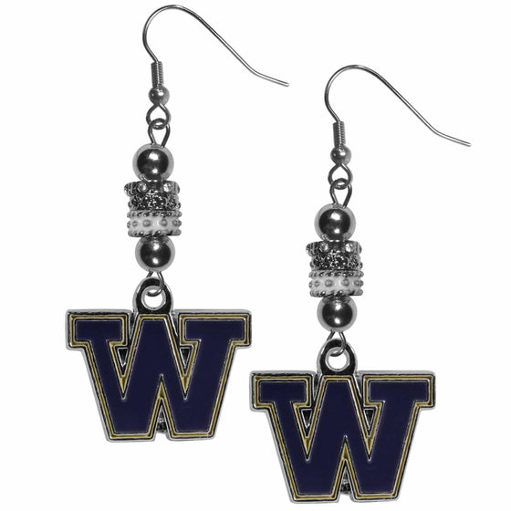 Washington Huskies Euro Bead Earrings (SSKG) - 757 Sports Collectibles