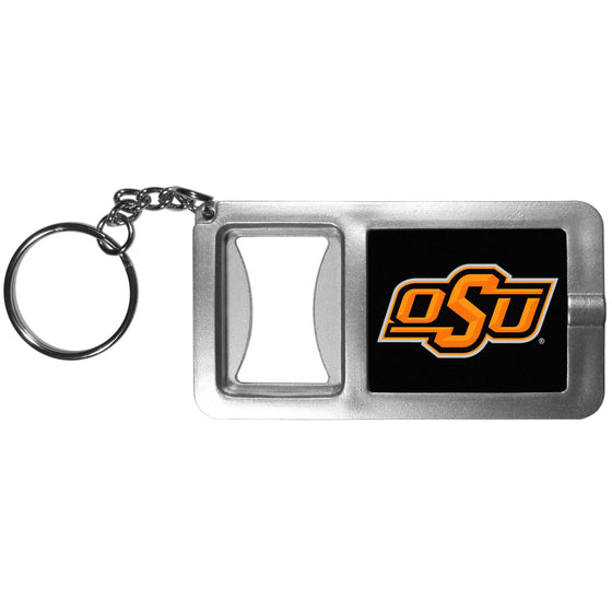 Oklahoma St. Cowboys Flashlight Key Chain with Bottle Opener (SSKG) - 757 Sports Collectibles