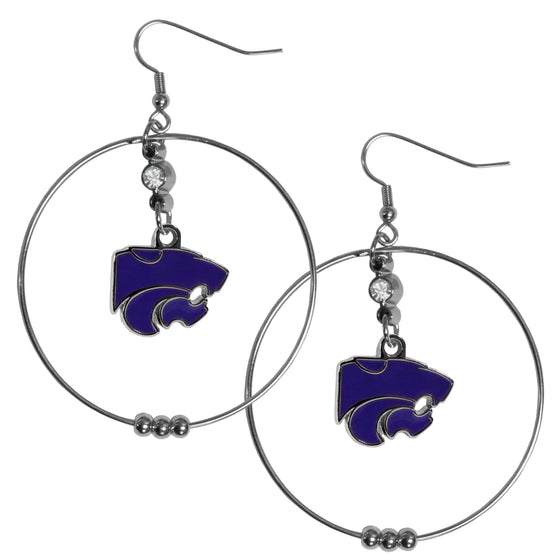 Kansas St. Wildcats 2 Inch Hoop Earrings (SSKG) - 757 Sports Collectibles