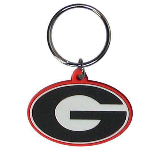 Georgia UGA Bulldogs Flex Rubber Logo Key Chain Ring - 757 Sports Collectibles