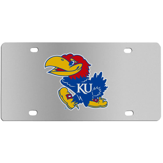 Kansas Jayhawks Steel License Plate Wall Plaque (SSKG) - 757 Sports Collectibles