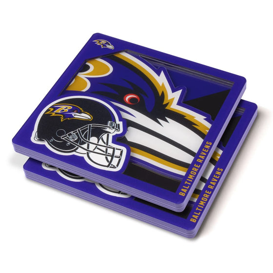 You the Fan  Logo Series Coaster Set - Baltimore Ravens - 757 Sports Collectibles