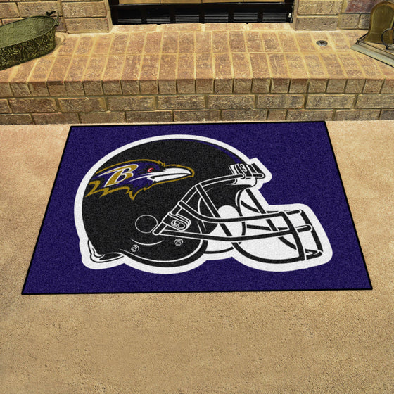 Baltimore Ravens All-Star Rug - 34 in. x 42.5 in., Helmet Logo