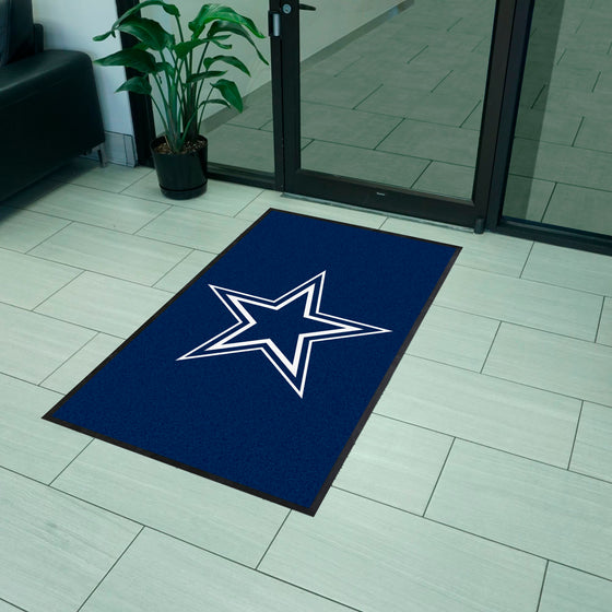 Dallas Cowboys 3X5 High-Traffic Mat with Durable Rubber Backing - Portrait Orientation