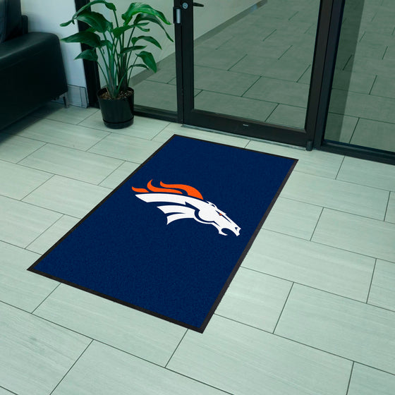 Denver Broncos 3X5 High-Traffic Mat with Durable Rubber Backing - Portrait Orientation