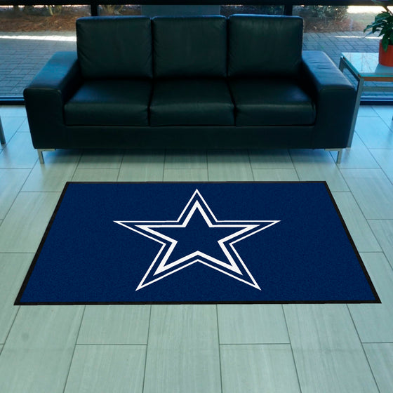 Dallas Cowboys 4X6 High-Traffic Mat with Durable Rubber Backing - Landscape Orientation