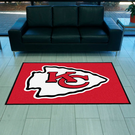 Kansas City Chiefs 4X6 High-Traffic Mat with Durable Rubber Backing - Landscape Orientation