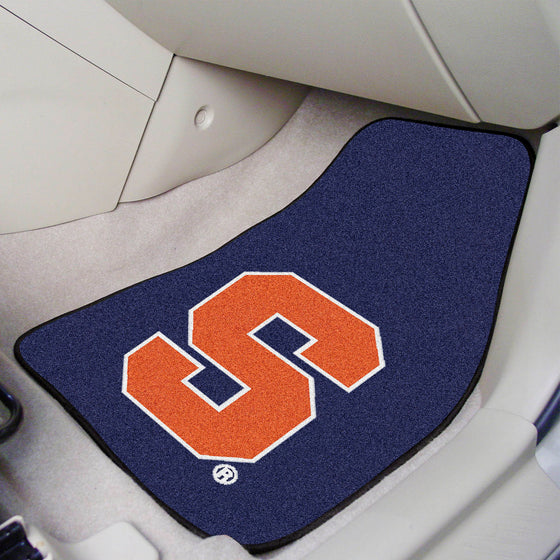 Syracuse Orange Front Carpet Car Mat Set - 2 Pieces, Navy