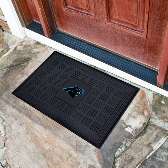 Carolina Panthers Heavy Duty Vinyl Medallion Door Mat - 19.5in. x 31in.