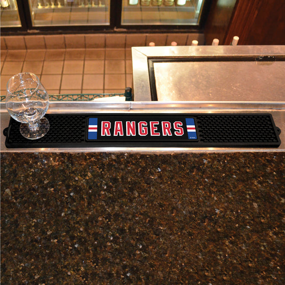 New York Rangers Bar Drink Mat - 3.25in. x 24in.