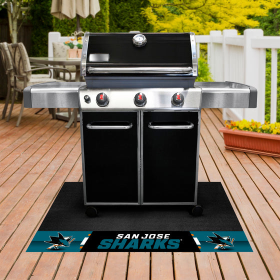 San Jose Sharks Vinyl Grill Mat - 26in. x 42in.