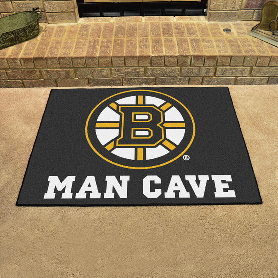 Boston Bruins Man Cave All-Star Rug - 34 in. x 42.5 in.