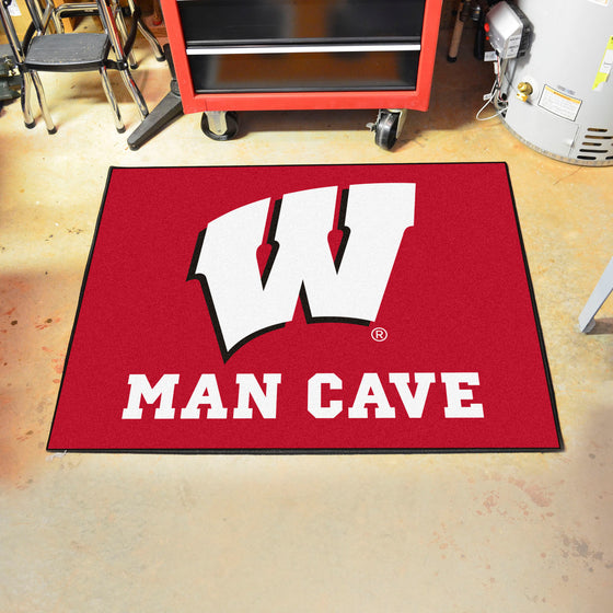 Wisconsin Badgers Man Cave All-Star Rug - 34 in. x 42.5 in.