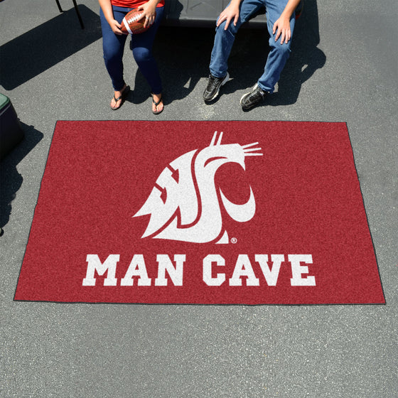 Washington State Cougars Man Cave Ulti-Mat Rug - 5ft. x 8ft.