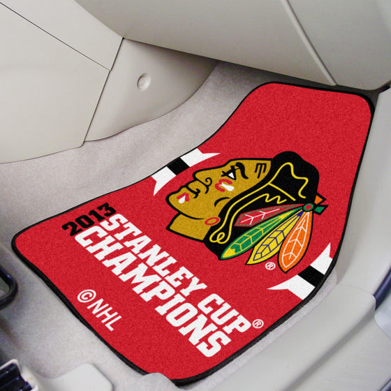 Chicago Blackhawks Front Carpet Car Mat Set - 2 Pieces, 2013 NHL Stanley Cup Champions