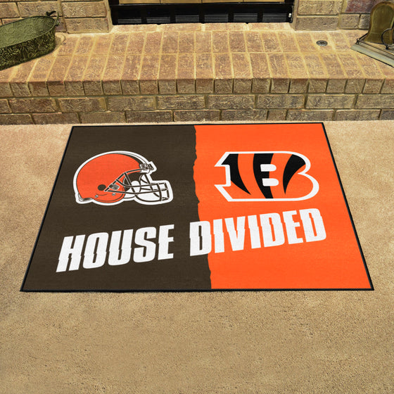 NFL Bengals / Browns House Divided Rug