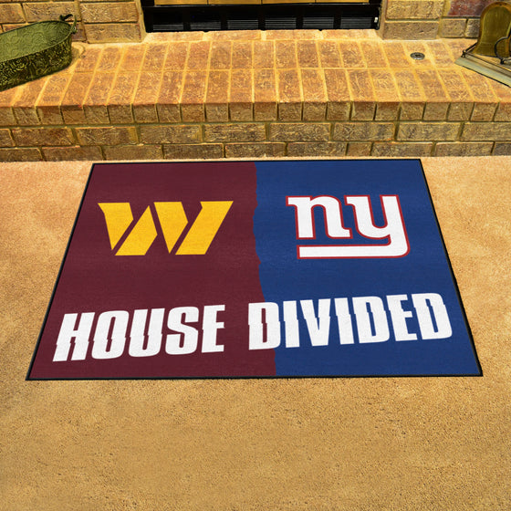 NFL House Divided - Football Team / Giants House Divided Rug - 34 in. x 42.5 in.