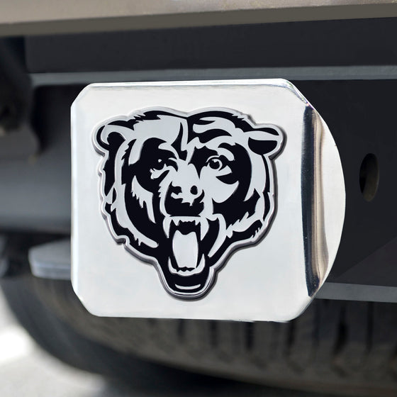 Chicago Bears Chrome Metal Hitch Cover with Chrome Metal 3D Emblem