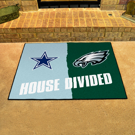 NFL House Divided - Cowboys / Eagles House Divided Rug - 34 in. x 42.5 in.