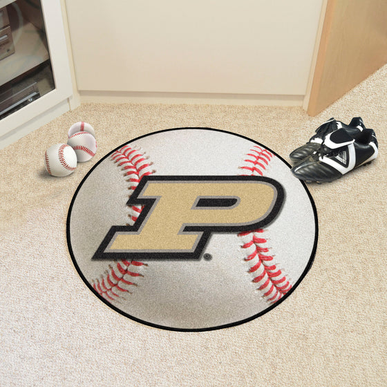 Purdue Boilermakers Baseball Rug - 27in. Diameter, P Logo