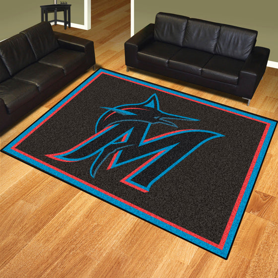 Miami Marlins 8ft. x 10 ft. Plush Area Rug