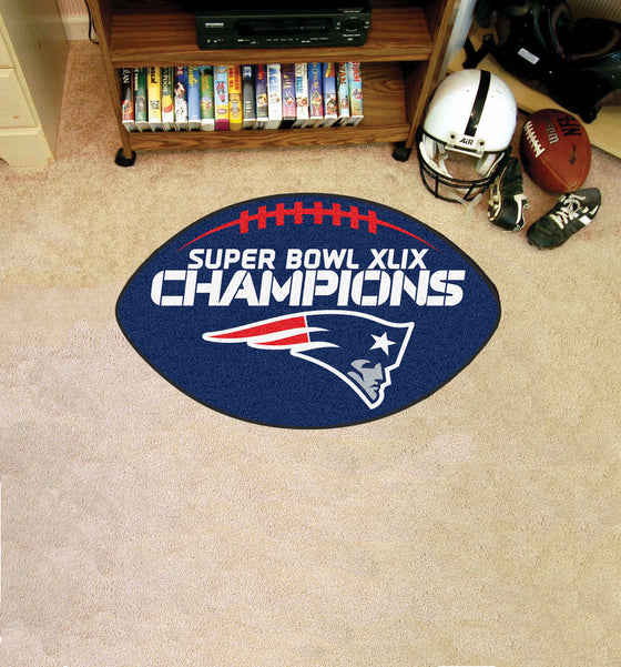 New England Patriots  Football Rug - 20.5in. x 32.5in., 2015 Super Bowl XLIX Champions