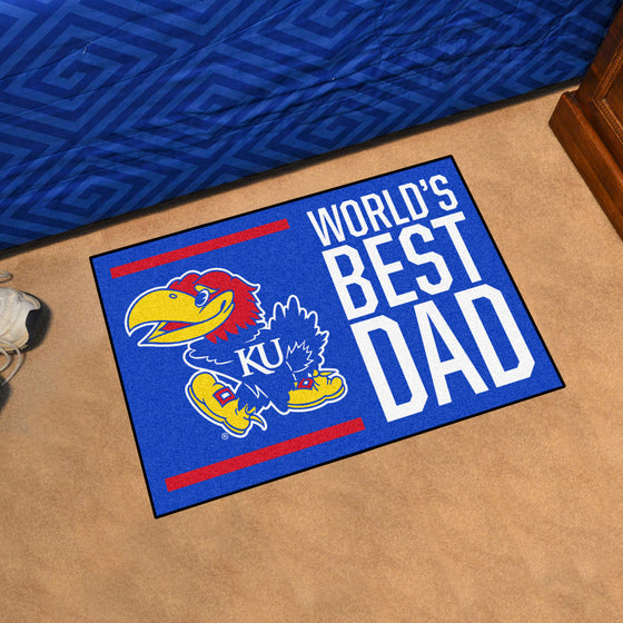 Kansas Jayhawks Starter Mat Accent Rug - 19in. x 30in. World's Best Dad Starter Mat