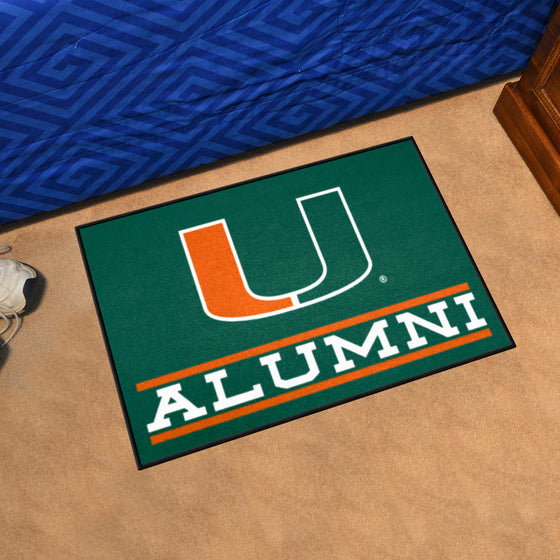 Miami Hurricanes Starter Mat Accent Rug - 19in. x 30in. Alumni Starter Mat