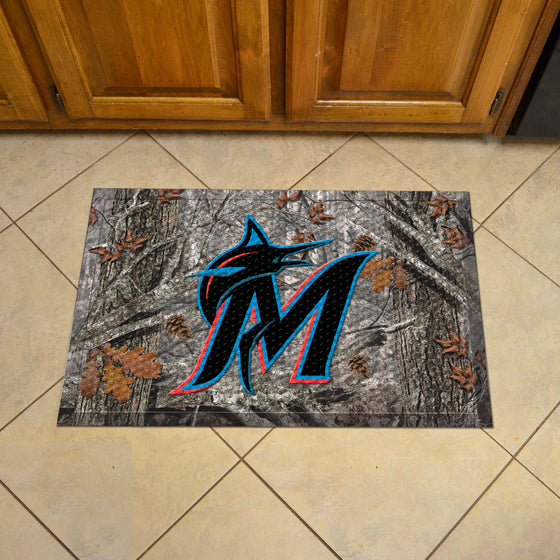 Miami Marlins Rubber Scraper Door Mat Camo