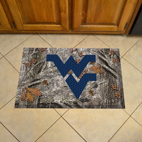 West Virginia Mountaineers Rubber Scraper Door Mat, Camo Color